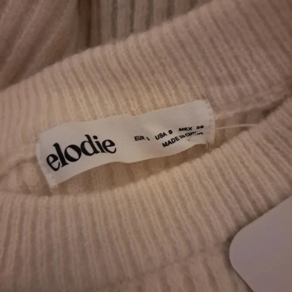 Elodie Crewneck Cropped Sweater Size S Cream - Picture 3 of 8